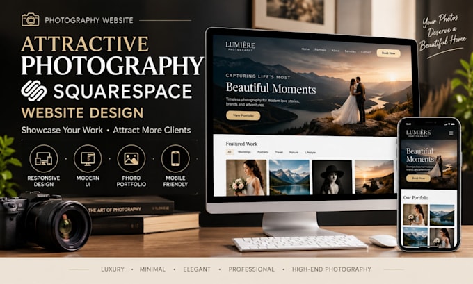 design attractive photography website on squarespace website builder