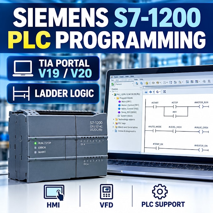 program siemens s7 1200 plc ladder logic in tia portal