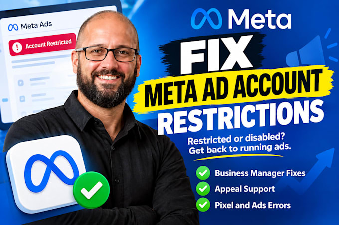 fix meta ads restriction, disabled ad account, business manager suite, and pixel