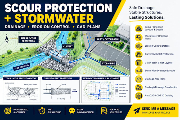 design scour protection and stormwater drainage plan