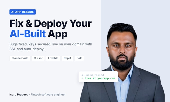fix, secure and deploy your ai built or vibe coded app