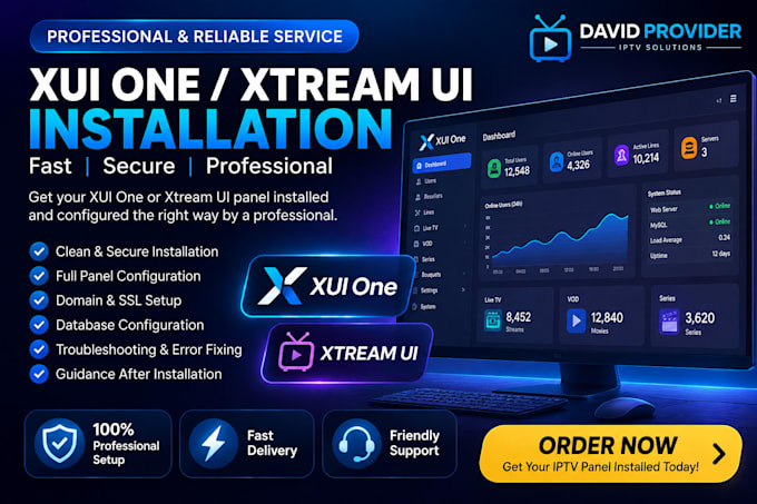 setup xui one iptv panel on your server with lifetime whmcs integration