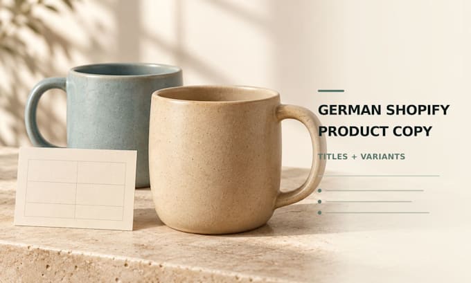 write german shopify product copy and structure product data