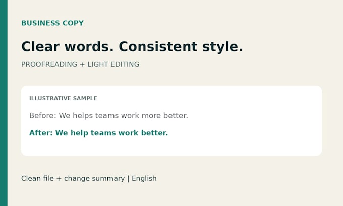 proofread and polish your business or website copy