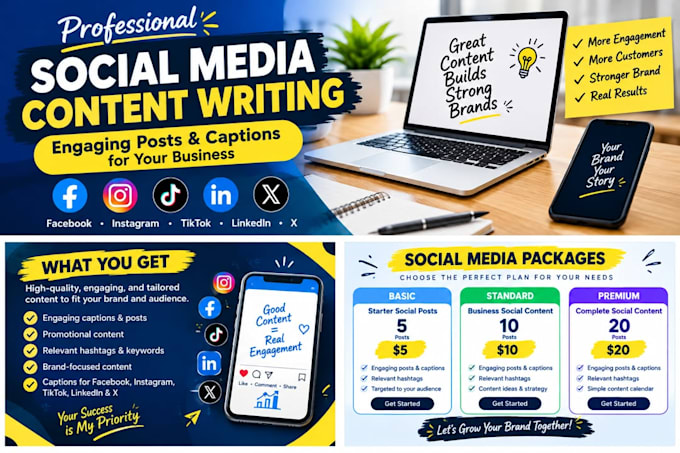 write engaging social media posts and captions for your business