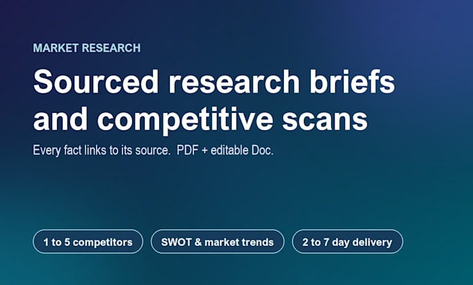 write sourced market research briefs and competitive scans