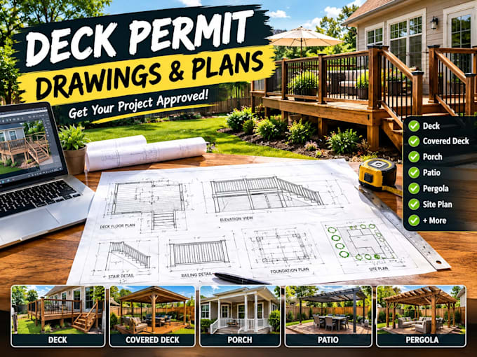 create deck permit drawings, deck plans and city permit drawings