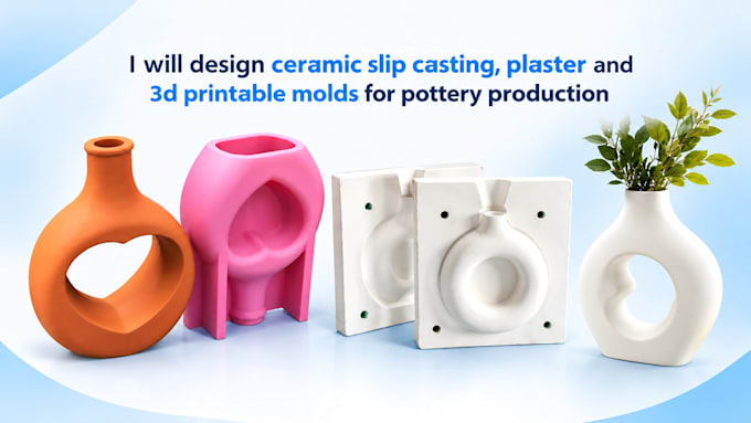 design ceramic slip casting plaster and 3dprintable molds for pottery production