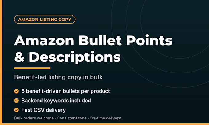 write amazon listing bullet points and descriptions in bulk