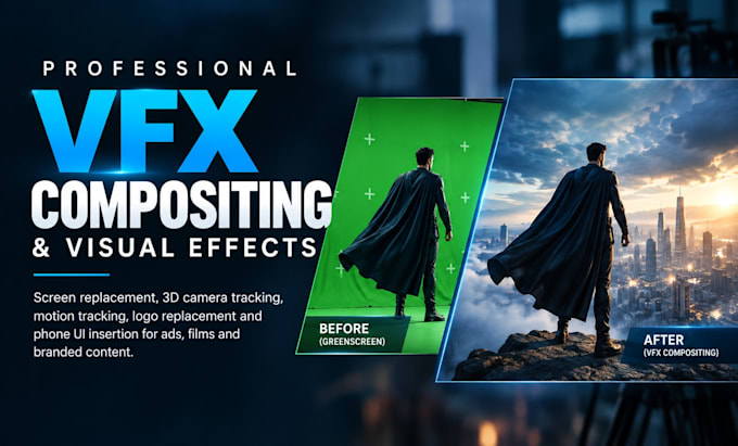 do vfx screen replacement, logo replacement, motion and 3d tracking