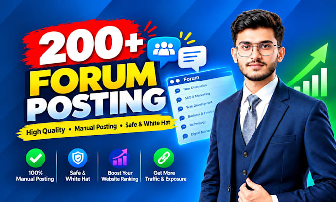 provide 200 high quality forum posting to high da pa websites