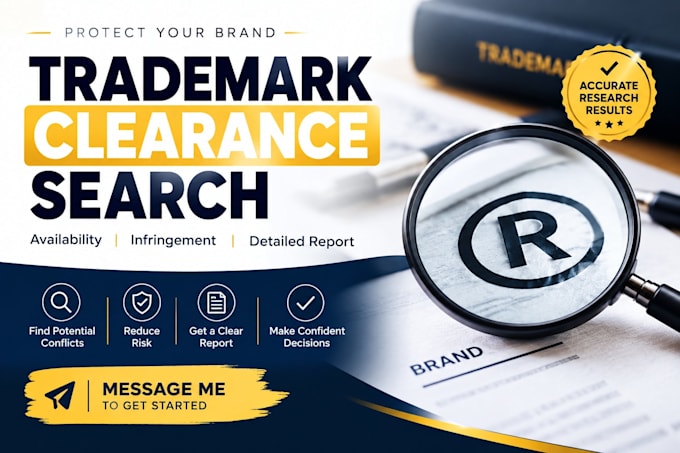 conduct trademark clearance, availability and infringement search with report