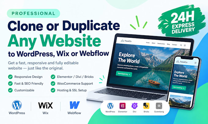 copy website clone website or duplicate website into wordpress website