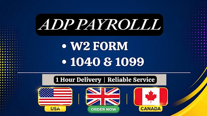 do payroll, adp stubs ,w2 1099 and 1040, paychecks