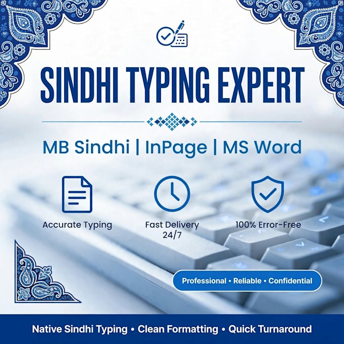 do mb sindhi typing, urdu typing and pdf to word