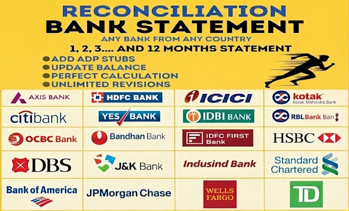 reconcile bank statement PDF to editable format