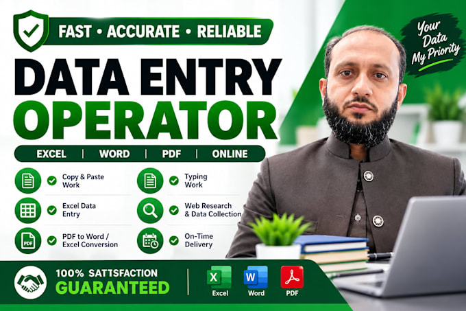 do data entry and ms office works