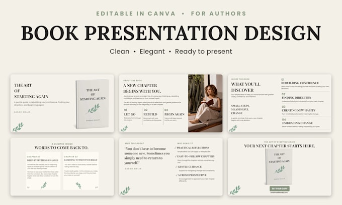 design a professional book presentation in canva