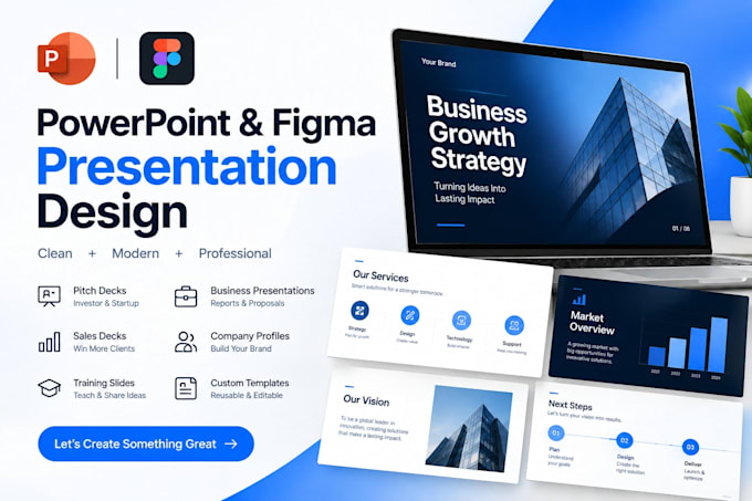 design powerpoint figma presentation slides pitch deck business presentation pro