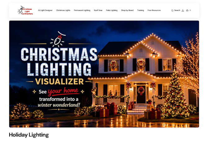 build wix christmas light installation website wix christmas event decor website