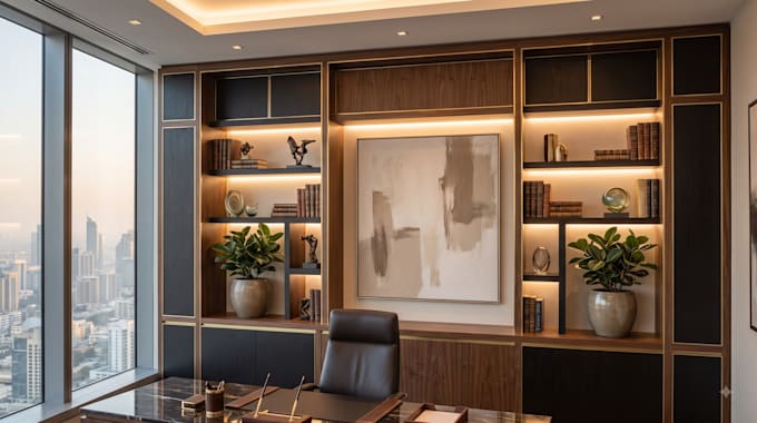 design realistic executive zoom virtual background