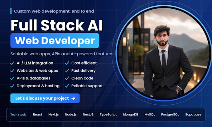 develop a custom website with frontend and backend development