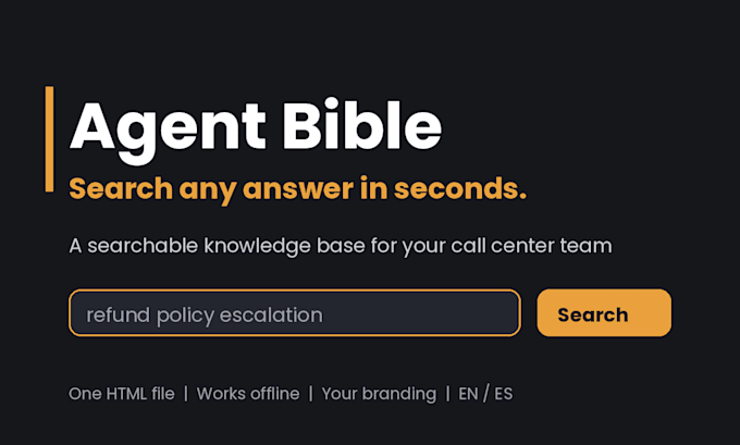 build a searchable agent knowledge base for your call center team