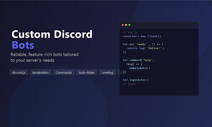 build a custom discord bot with commands, moderation, and automation