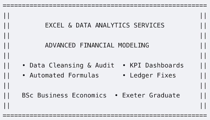 do financial data cleansing auditing and advanced excel modeling