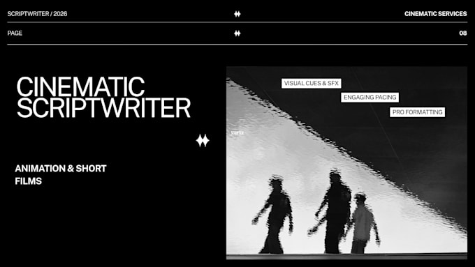 write a cinematic script for your video or animation
