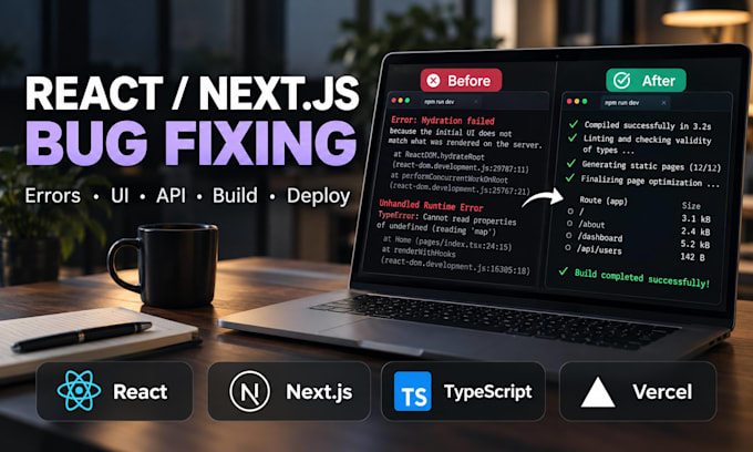 fix react and nextjs bugs and errors