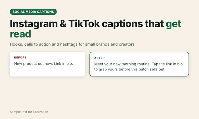 write engaging instagram and tiktok captions with hashtags