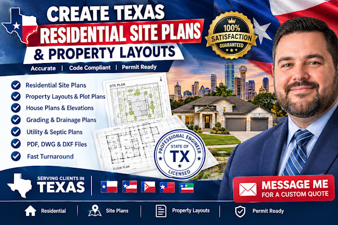create texas residential site plans and property layouts