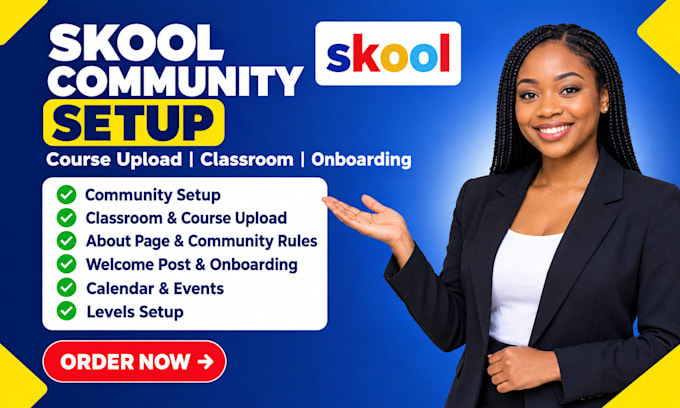 skool community setup, skool online community, skool course setup, course upload