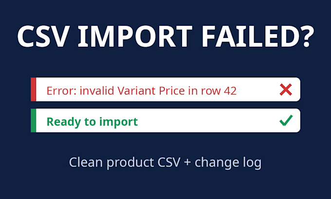 fix your shopify product csv file and import errors