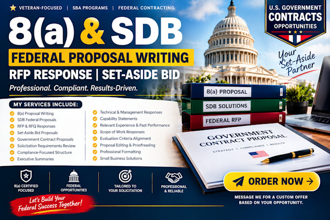 8a proposal writing sdb federal contract rfp response set aside bid ...
