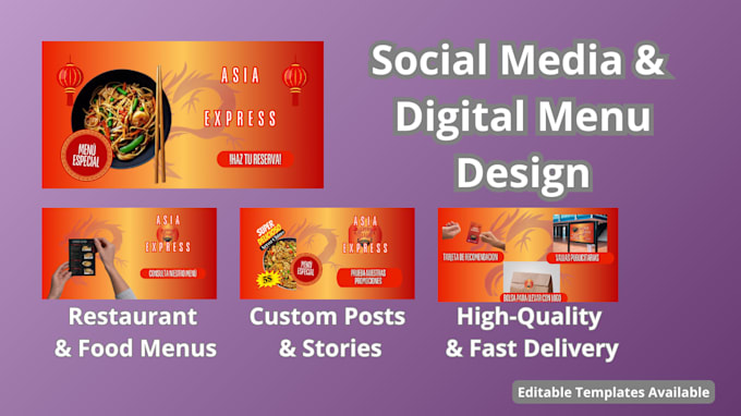 design eye catching instagram posts and menus