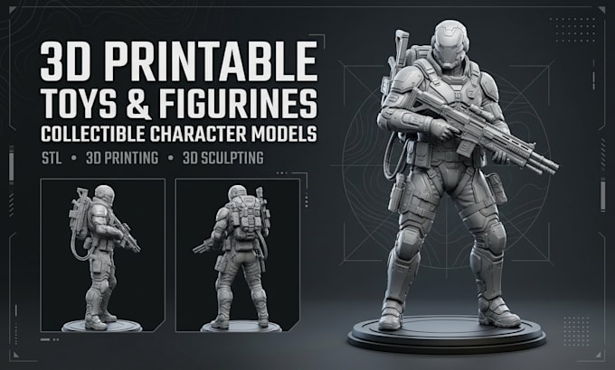 create printable 3d toy, figurine and collectible character models
