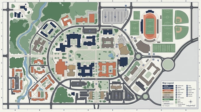 design campus maps, school maps university maps and wayfinding guides