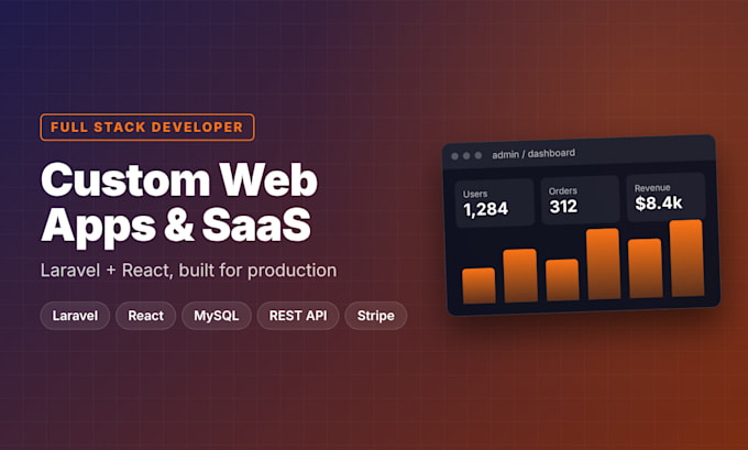 build a custom web app or saas as a full stack laravel and react developer