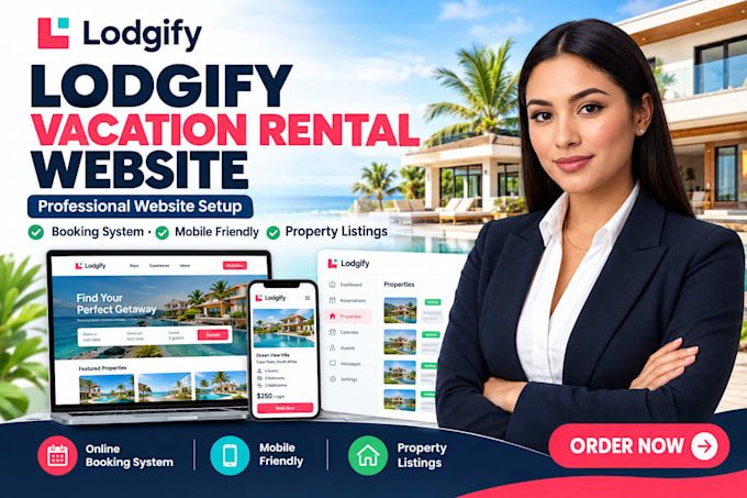 design and set up a professional lodgify vacation rental website