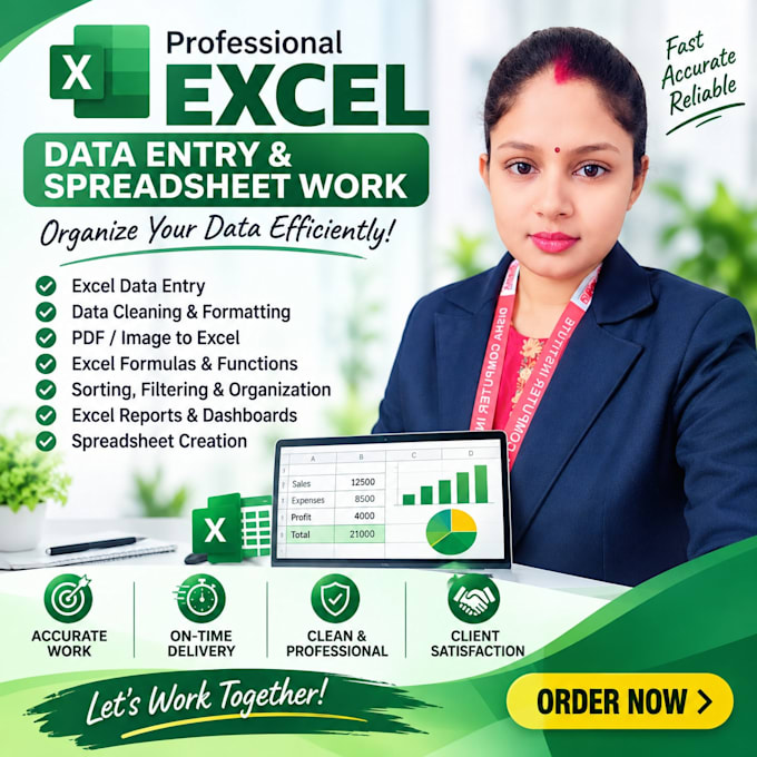 do excel data entry, formatting, cleaning and analytics