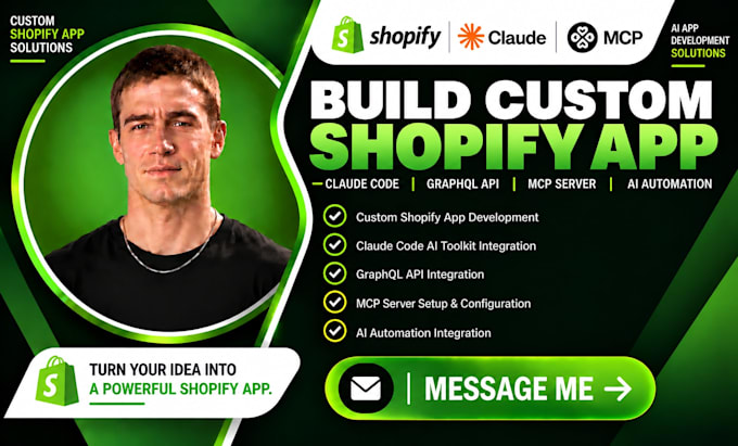 build custom shopify app claude code graphql api mcp ai automation integration