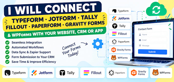 connect typeform jotform tally fillout paperform gravity forms and wpforms