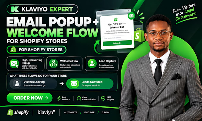 setup shopify email popup and welcome flow to capture lead