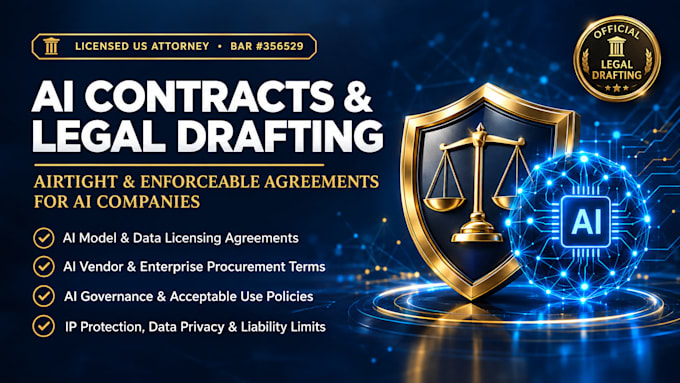 draft ai data licensing agreement contract as a US attorney