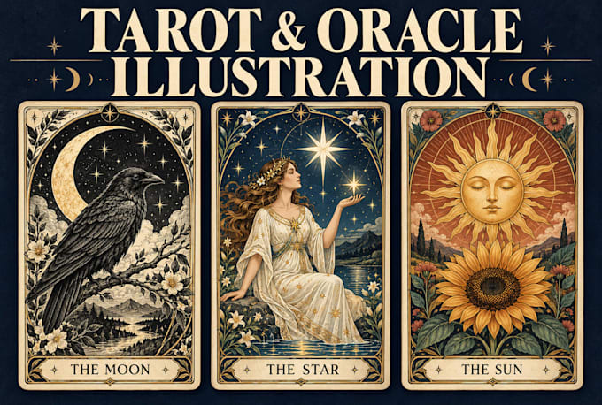 create custom tarot and oracle card illustrations
