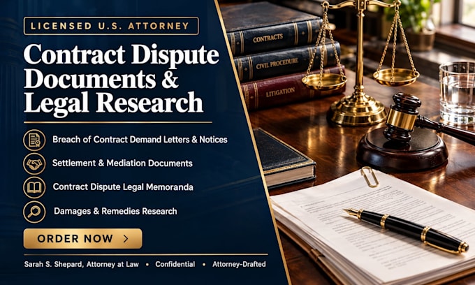 prepare contract settlement agreements and mediation documents
