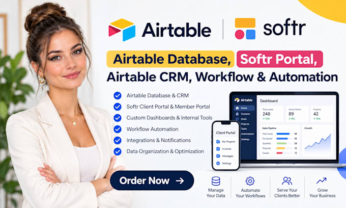 build airtable database softr portal airtable crm workflow airtable automation