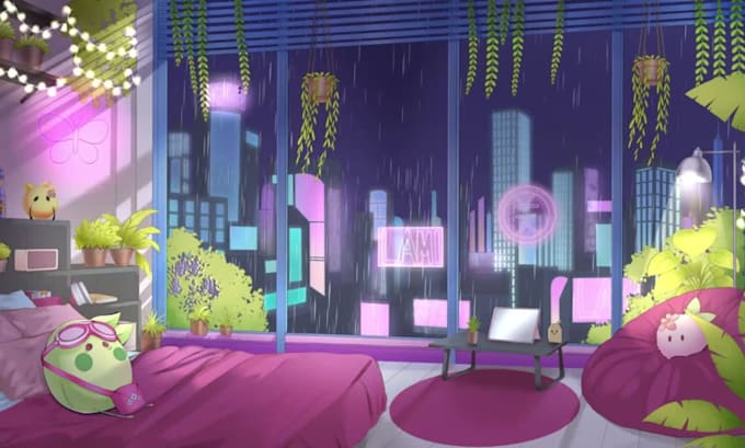 make animated starting soon brb screen vtuber background twitch stream overlay
